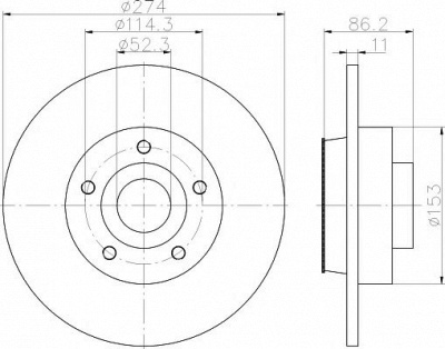 HELLA PAGID 8dd355117351 -  Тормозной диск